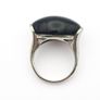 925 Vintage Sterling Silver Signed Chunky Blue Goldstone Ring Image 5