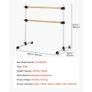 Ballet Barre, Double Beechwood Barre Bar for Home, Freestanding Portable Ballet Stretching Dance Bars, Height Adjustable Anti-Wobble Fitness Gym Equipment, for Pilates Balance Workout Image 3