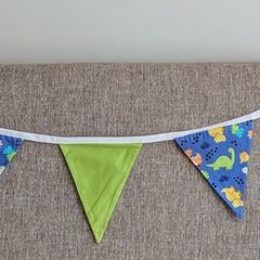 Blue and Lime Green Dino Bunting