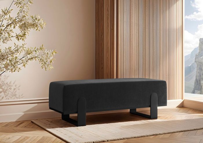Aria Modern Velvet Bench with Gold Metal Legs Elegant Hallway 100cm