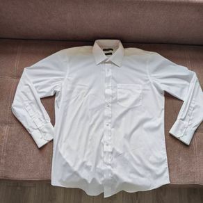 Men's White Long sleeve Shirt, 15.5 inches collar