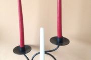 Beautiful Cast Iron Candle Holder with 3 new candles