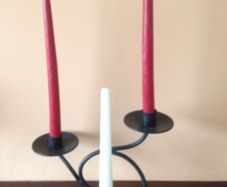 Beautiful Cast Iron Candle Holder with 3 new candles