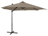 Cantilever Umbrella with Pole and LED Lights Taupe 300 cm
