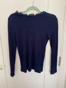 [clothes for adults] Orsay top for women, navy, size 38/medium/10