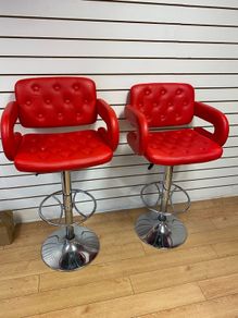 Red leather Stools for Kitchen or Office
