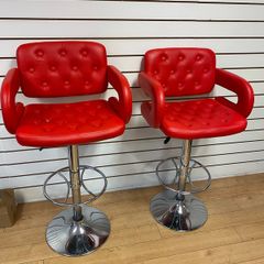 Red leather Stools for Kitchen or Office