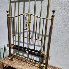 19th Cent. beautiful all brass three foor bed. Just polished
