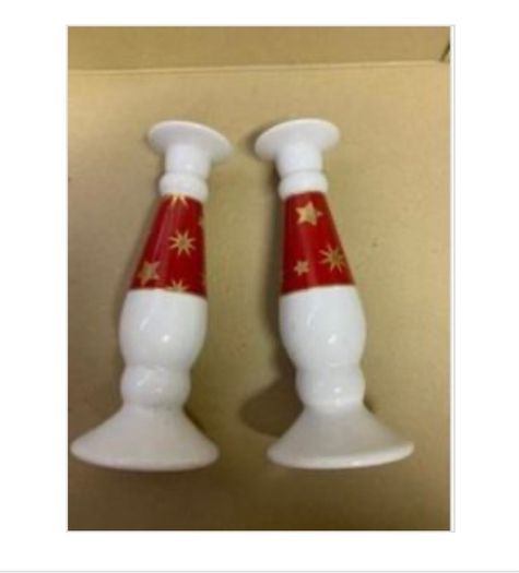 2 Fine China Candlesticks