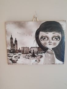 Unique picture painted on tile