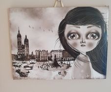 Unique picture painted on tile