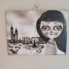 Unique picture painted on tile