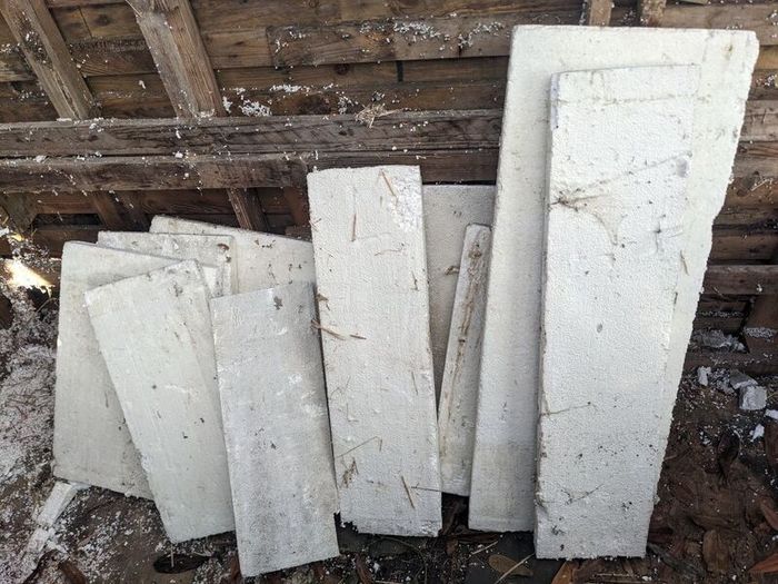 9 bags of broken Styrofoam and these lengths of it too