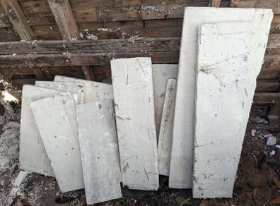 9 bags of broken Styrofoam and these lengths of it too