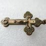Antique Crucifix Reliquary Pendant Brass and Mother of Pearl Crucifix Pendant Image 9