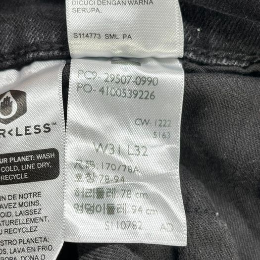 Levis 502 Mens Jeans Black - W30 L29.5 Slim Fit Stretch Premium Denim - Big E