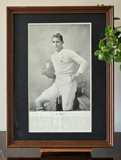 Antique Rugby History Framed Victorian Magazine Portraits Fegan and Field