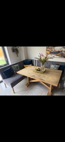 Rustic kitchen table and L bench