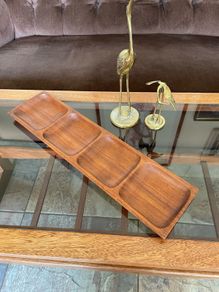 Long Mid Century Moder Genuine Antique Danish Design Handcrafted Wooden Tray