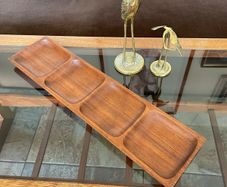 Long Mid Century Moder Genuine Antique Danish Design Handcrafted Wooden Tray