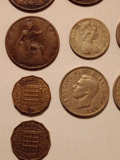 Collection of Vintage British Pre-Decimal Coins (George V to Elizabeth II)