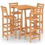 5 Piece Outdoor Bar Set Solid Acacia Wood Image 2