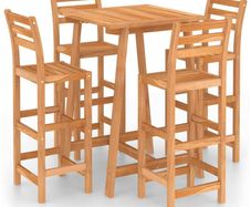 5 Piece Outdoor Bar Set Solid Acacia Wood
