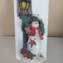 Snowman With Lamp Post Light Image 3