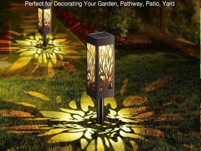 Solar Lights Outdoor, 6 Pack Garden Lights Solar Powered with Warm White LED Lights, Waterproof Solar Ornament Lights for Patio, Yard, Pathway Dusk to Dawn Auto On/Off (FREE POSTAGE)