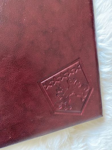 Hand made leather menu holder