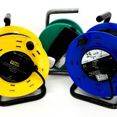 Extension Lead Cable Reel 25m 240V 13A, 2-4 Sockets, Heavy Duty Power Cord