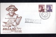 1957 Ireland Centenary of the Birth of Thomas O Criomhtain (Author) Commemorative Stamps Illustrated First Day Covery (FDC) with Baile Atha Cliath (Dublin) cancel