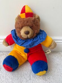 From Playmakers Aminals Bear Dress Up Clown Plush Soft approx. 30 cm. Used Please see photos