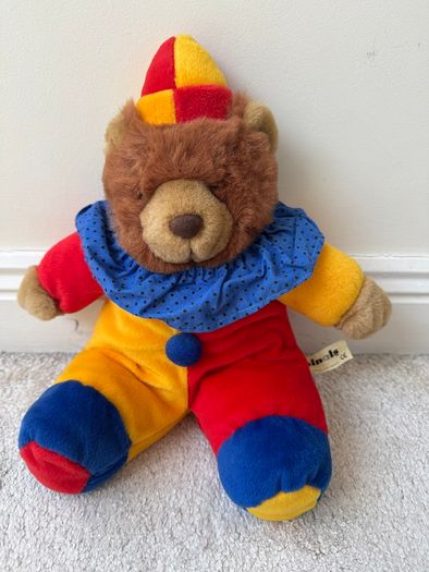 From Playmakers Aminals Bear Dress Up Clown Plush Soft approx. 30 cm. Used Please see photos