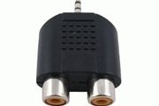 New 3.5 mm stereo Jack to 2 RCA Cinch Socket Audio Adapter