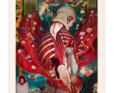 James Jean Frankenstein Signed and Embossed Movie Poster Guillermo Del Toro Art Print #/1337