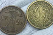 Germany 1924 A 2 rentenpfennig; 1935 D 10 reichspfennig