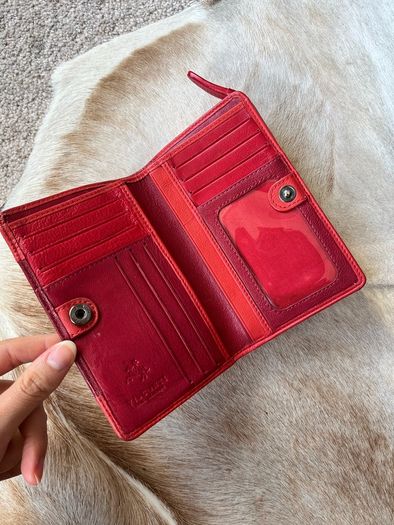 Visconti Womens Red Leather Wallet purse Genuine Leather