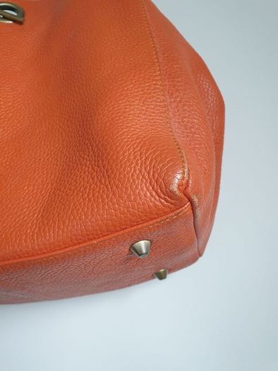 Orange Leather Handbag Similar To Tod's Handbag