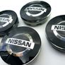4x Gloss Black NISSAN 60mm wheel caps cap 60 Juke Note Mikra and more Image 2