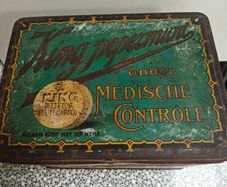 Vintage large Dutch Peppermint tin, "King Peppermunt" early 1900s lithograph tin