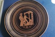 Vintage 24k Gold Painted Black Wall Plate/Plaque