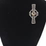 Vintage Celtic Filigree Silver Citrine Cross Brooch Image 9