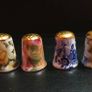 Collection of Bone China Flower Gold Top Thimbles Image 2