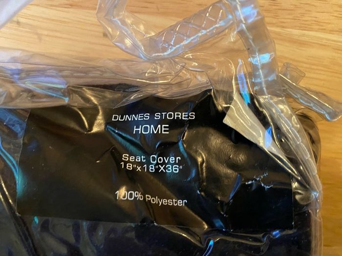 Seat cover black suedette cover
