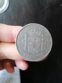 1893 Spain Silver 5 Pesetas Coin