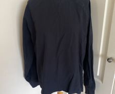 Muji size 12 black cotton top with ribbed cuff