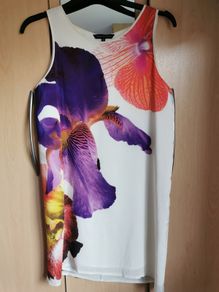 French connection 100% silk flower print dress UK 12