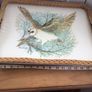 Large Vintage Basket weave melamine Tray barn owl print Cottage Core Image 7