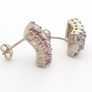 925 Sterling Silver Pink Cubic Zirconia Cluster Stud Earrings Image 6